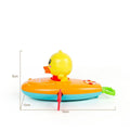 Yellow plastic wind-up swimming bath toys for children floating in water
