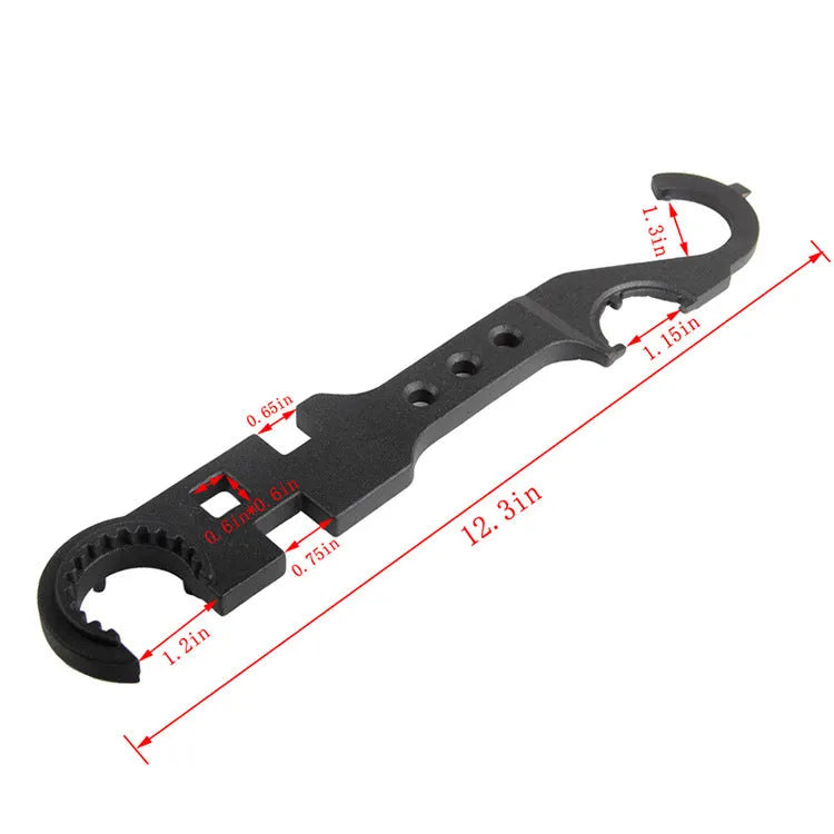 Black 40Cr steel combination wrench for AR15 and M4 firearm maintenance