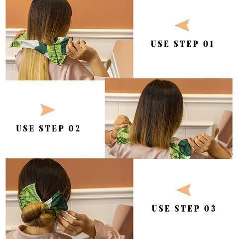 Natural colour cotton headband with a woven texture and a central bowknot.