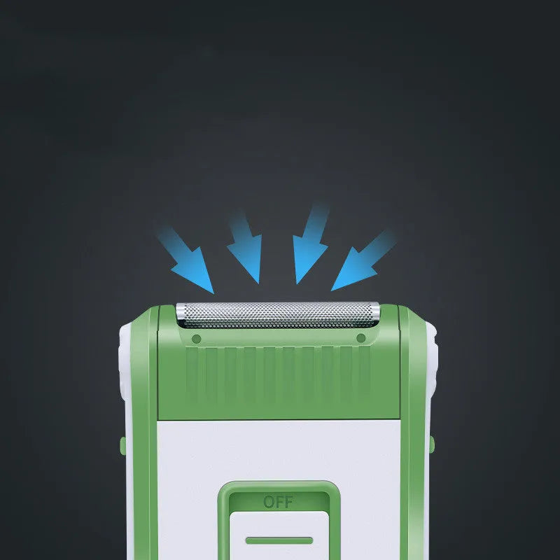 Reciprocating double-layer net electric shaver with an ABS shell in photo colour.