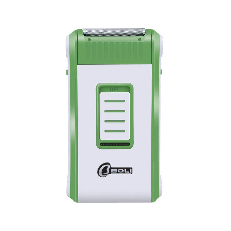 Reciprocating double-layer net electric shaver with an ABS shell in photo colour.