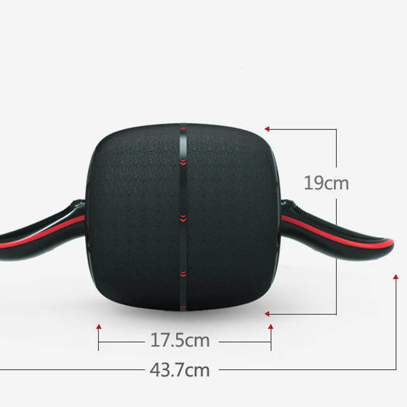 Home abdomen recuperation fitness wheel with black PP inner ring and TPE outer ring on a carpet