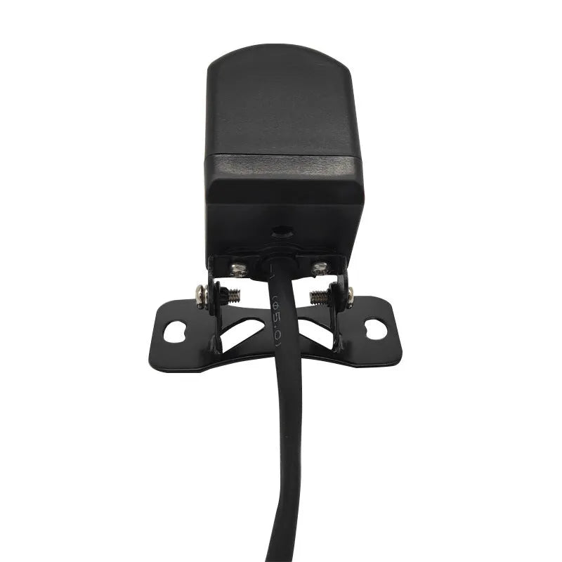 Black reversing car camera with wide-angle starlight night vision lens, plastic shell, size 13.2 cm x 8.2 cm x 4.6 cm