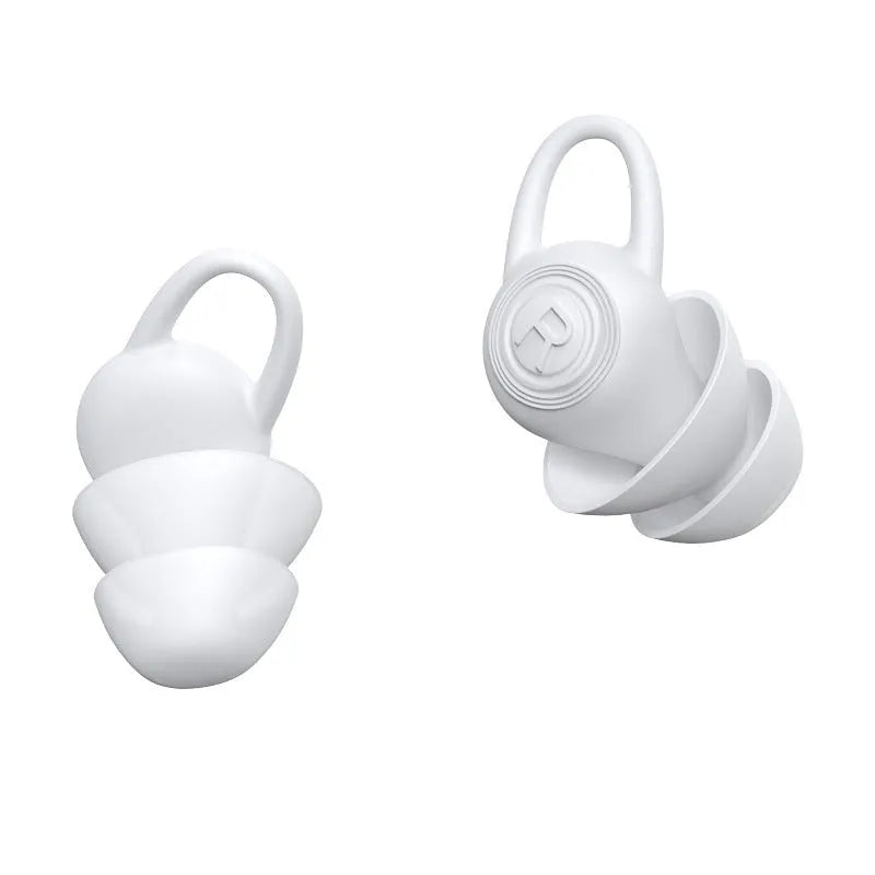 White silicone ear plugs for noise reduction with independent packaging