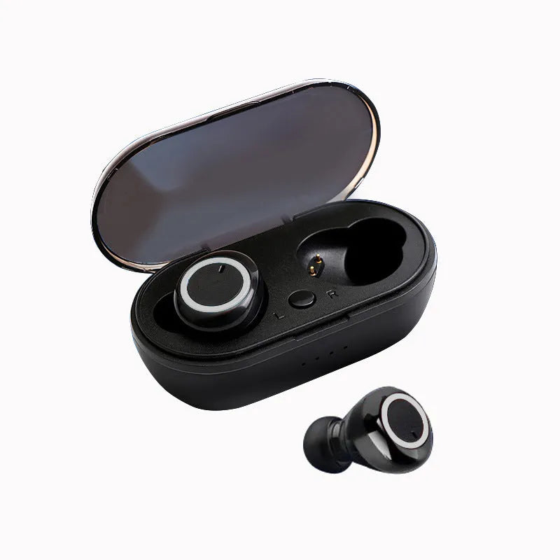 Wireless Bluetooth earbuds with earplug design in black and white colour options