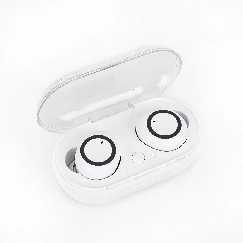 Wireless Bluetooth earbuds with earplug design in black and white colour options