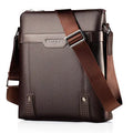 Black PU leather men's square shoulder bag with a single strap and zipper.