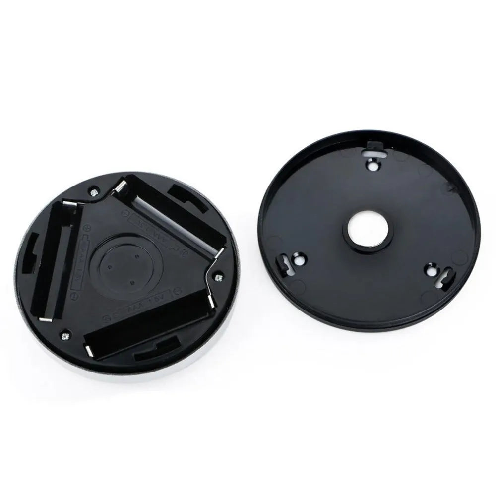 Silver square wireless motion sensor night light on a surface, dimensions 80mm by 80mm.