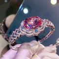 Women's copper Korean style geometric bracelet with diamond processing in photo colour