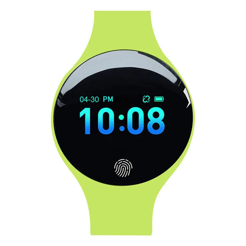 Smart watch with 0.66 inch screen in blue, black, orange, green or rose red colours showing 37mm dial