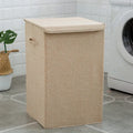 Fabric clothes sorting box in beige, brown, green, or grey colours with cotton linen material.
