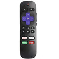 Black Roku TV remote control with voice search button for Express and Premiere streaming devices