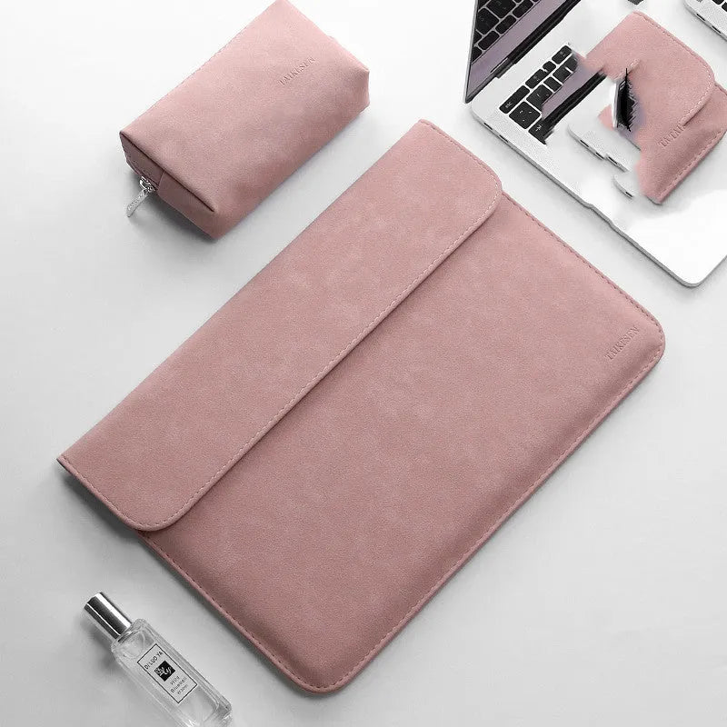 Notebook liner bag for Xiaomi Redmi laptop in micro-velvet matte finish, horizontal style, rose powder colour