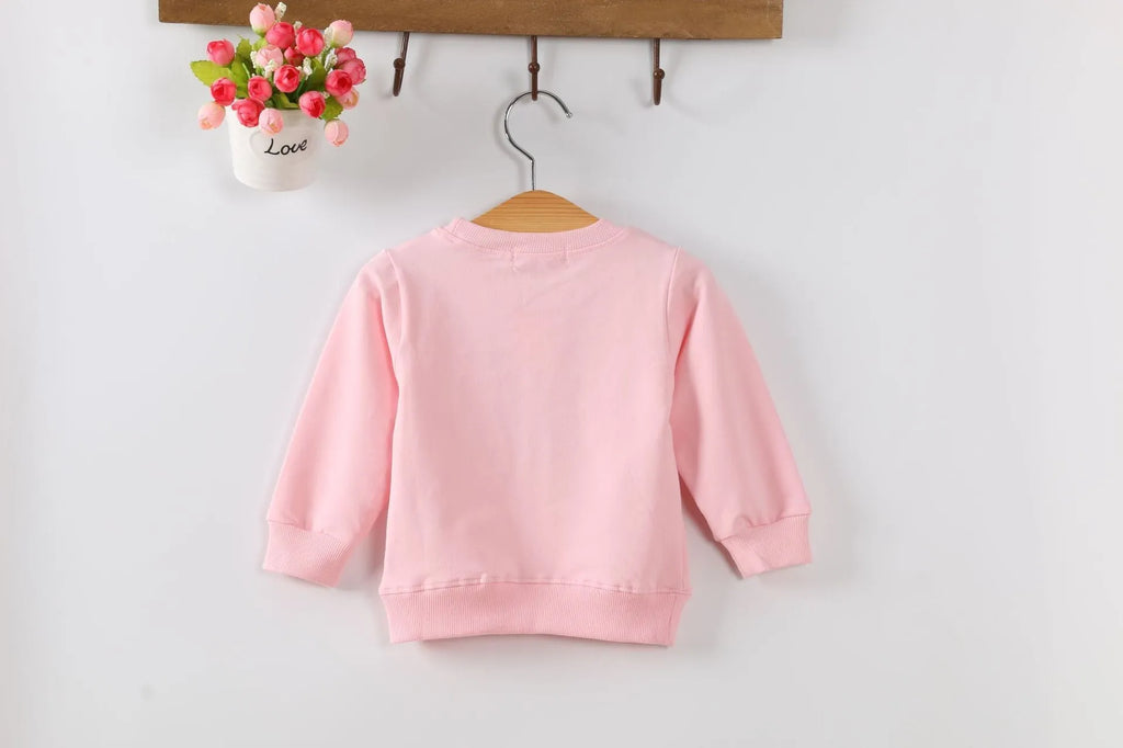 Korean-style baby girl's autumn sweater with cartoon pattern in soft fabric