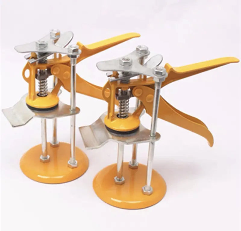 Height-adjustable tile raising positioner with metal alloy construction measuring 23.5x6.5 cm
