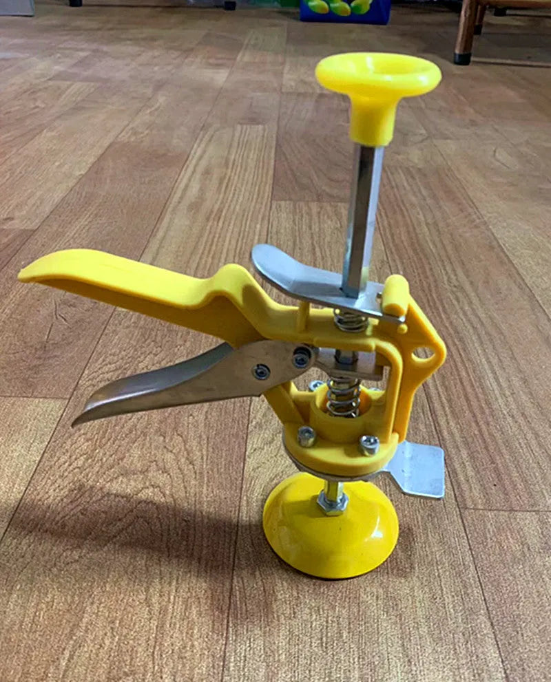 Height-adjustable tile raising positioner with metal alloy construction measuring 23.5x6.5 cm