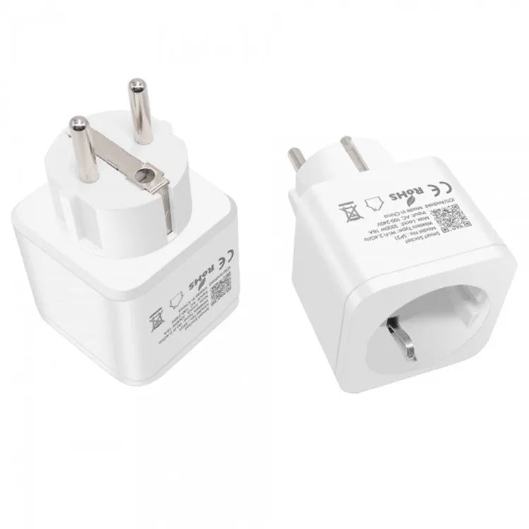 WiFi smart socket 16A with power meter, EU plug, PC shell, 55x50x82mm