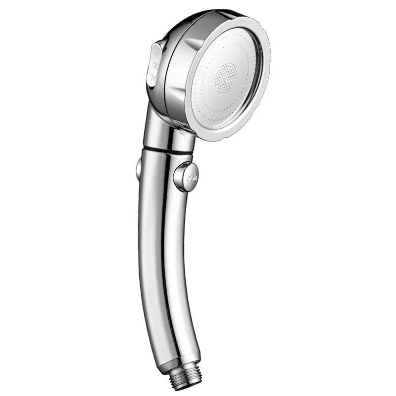 ABS handheld shower head with four-point universal bathroom interface in multiple finish options