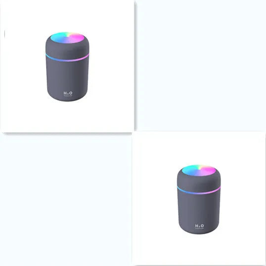 Pink, white or navy blue car humidifier with USB cable and colourful LED lights