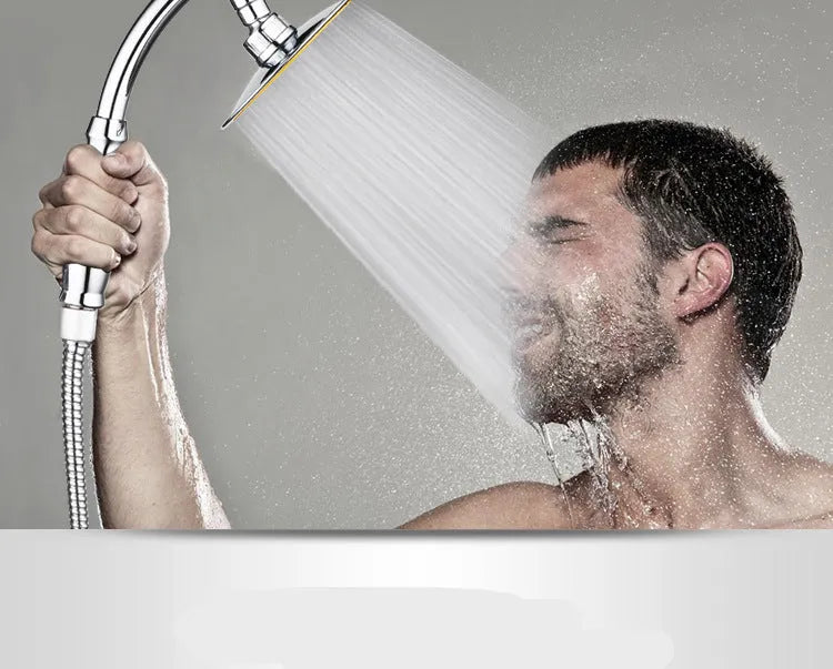 6-inch pressurised hand-held overhead shower head set in silver round finish