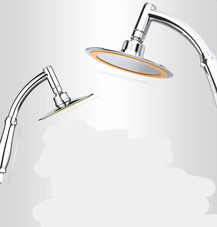6-inch pressurised hand-held overhead shower head set in silver round finish