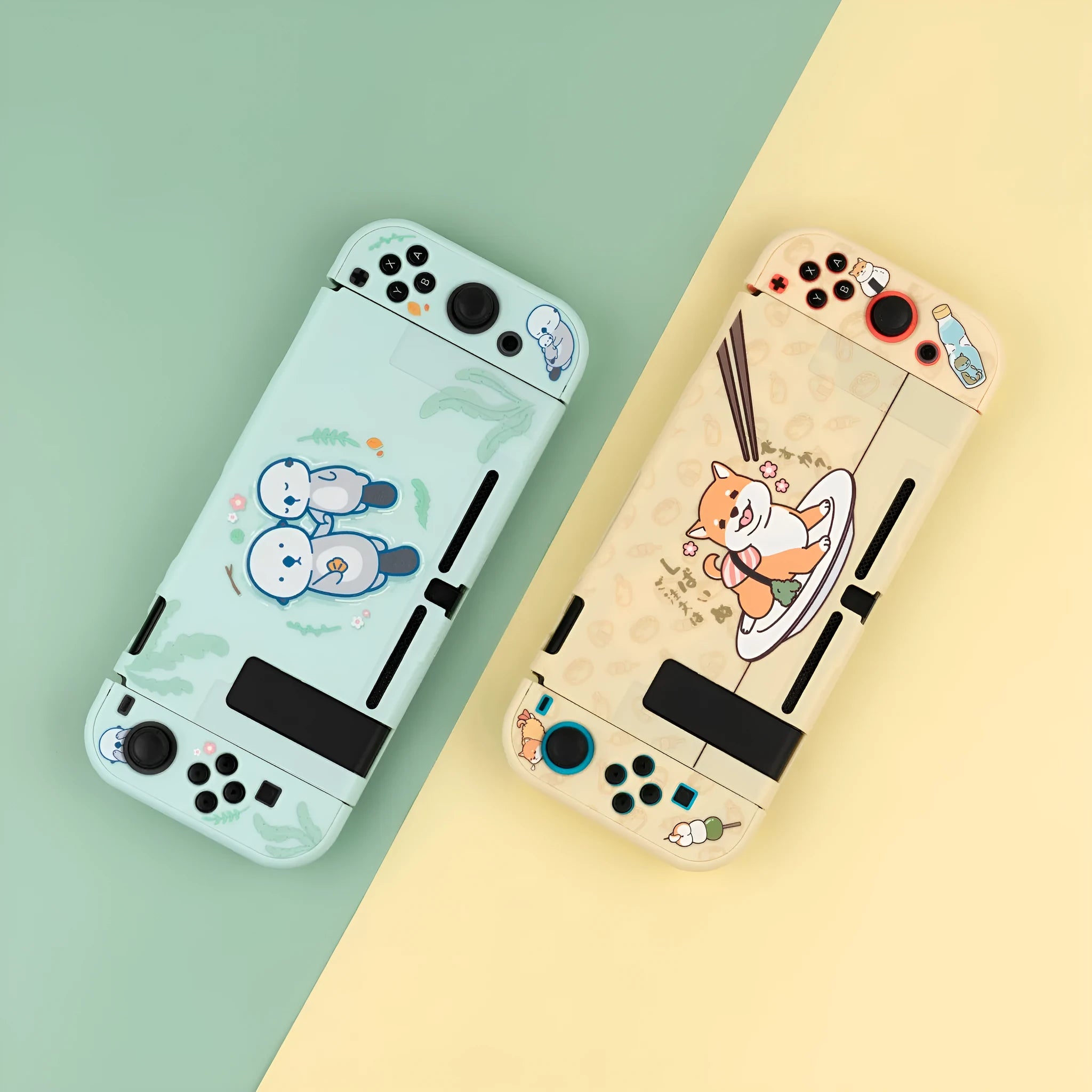 Nintendo Switch protective silicone case with back grip housing and smart cover