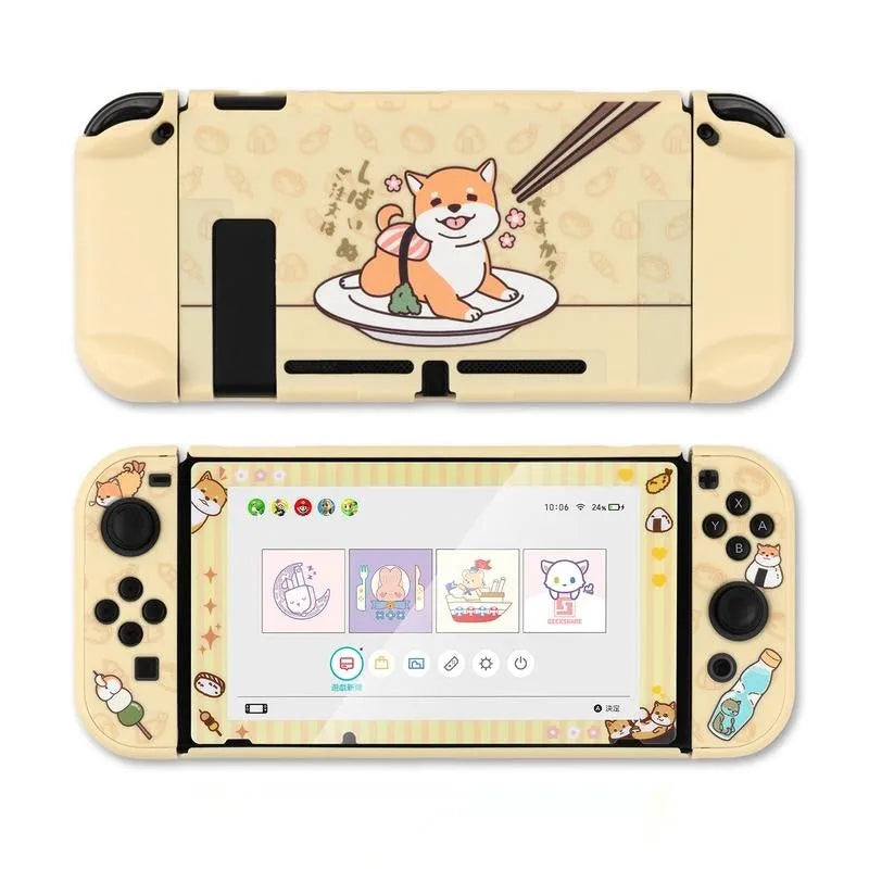 Nintendo Switch protective silicone case with back grip housing and smart cover