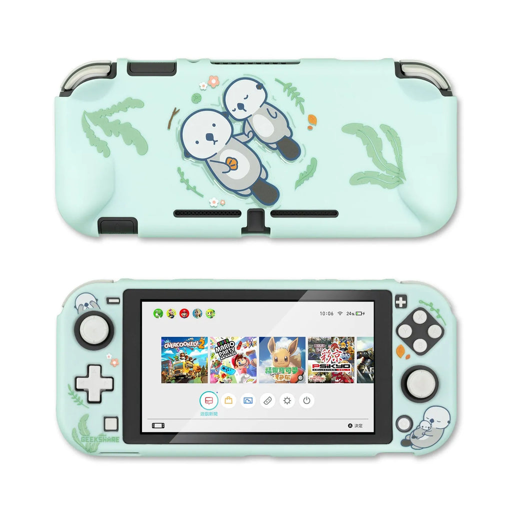 Nintendo Switch protective silicone case with back grip housing and smart cover