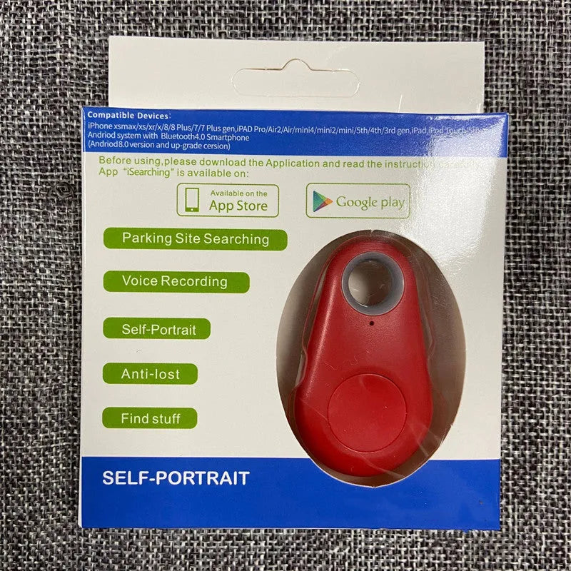 Bluetooth tracker anti lost key finder in black, white, pink, blue, green, compact 3.1x5.2x1.2cm