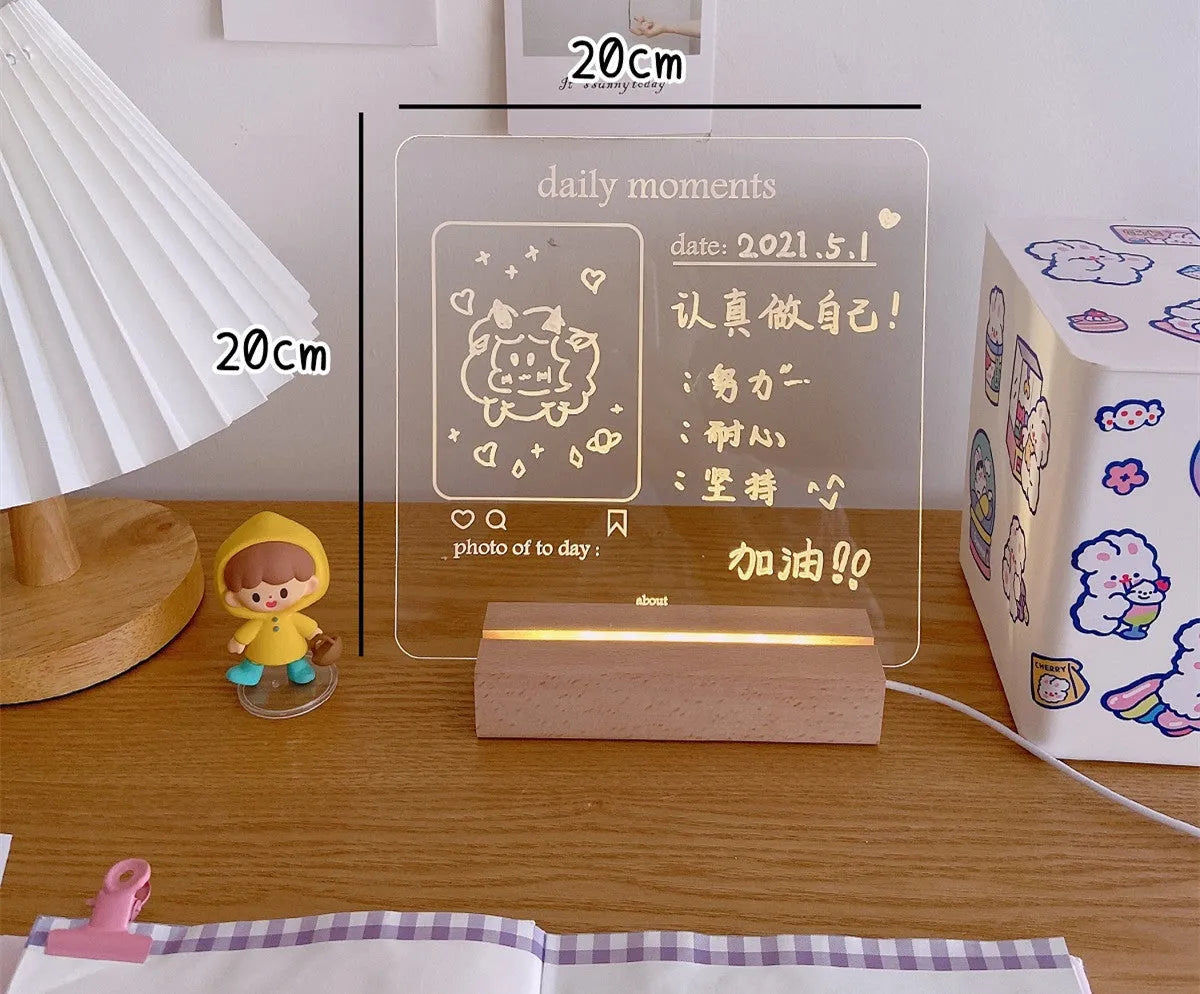 LED bedside lamp with optional message board design and low voltage operation