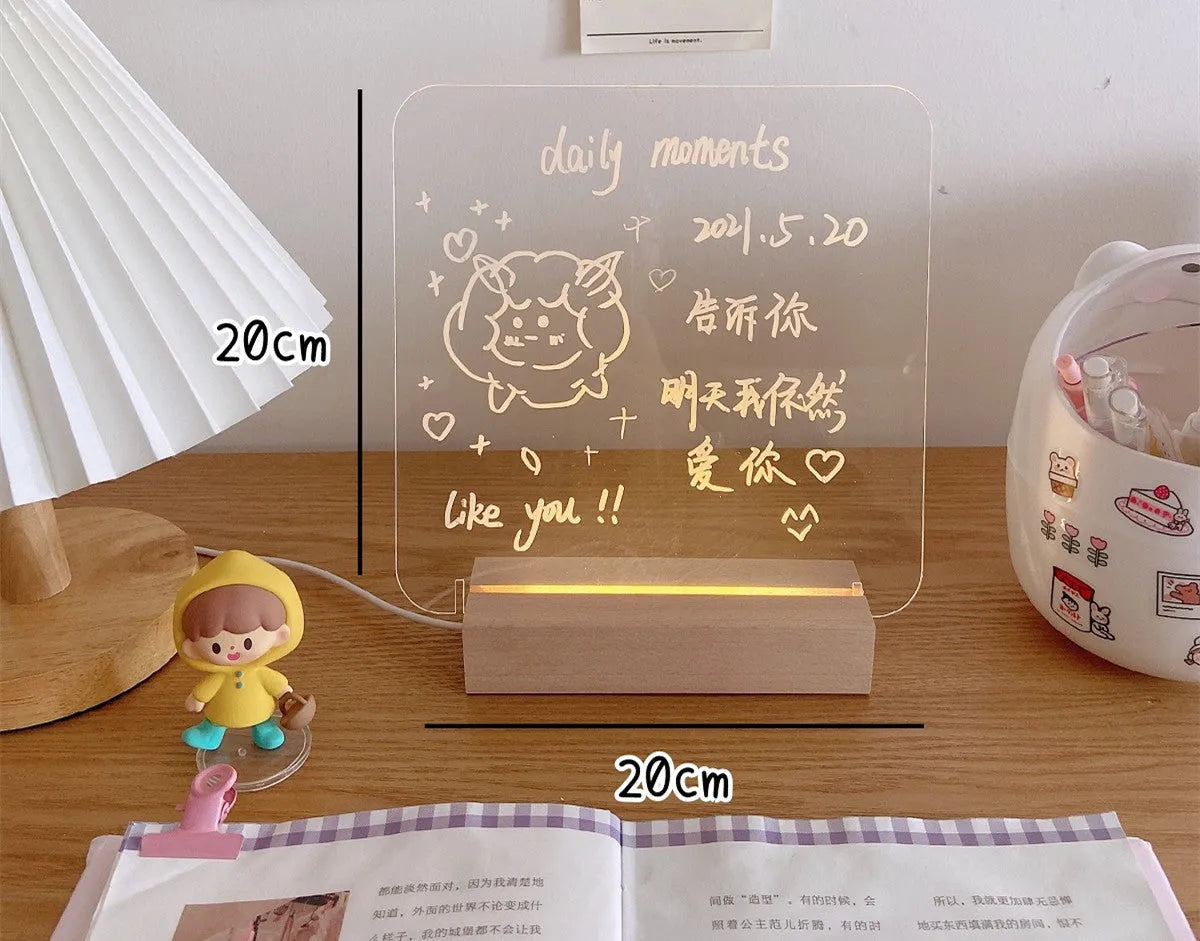 LED bedside lamp with optional message board design and low voltage operation
