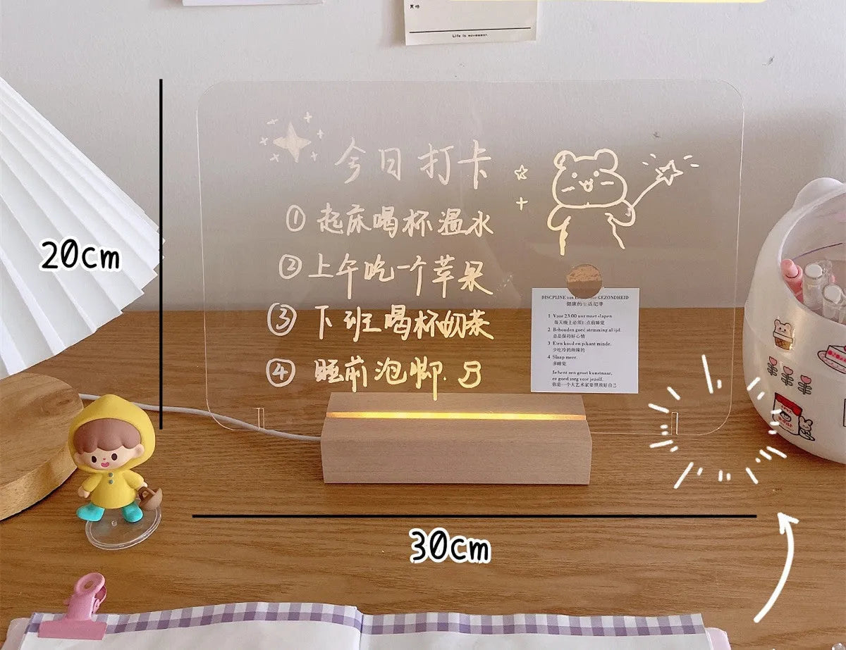 LED bedside lamp with optional message board design and low voltage operation