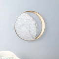 Round marble and copper eclipse design LED wall lamp with 25cm diameter