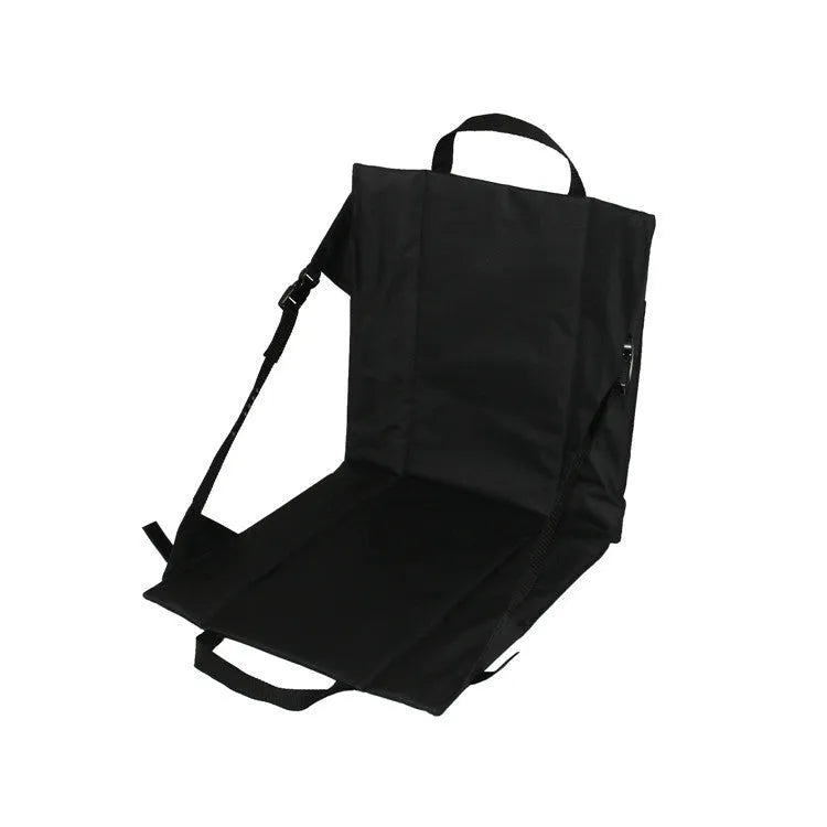 Portable outdoor folding cushion 41x40cm in 600D Oxford cloth, royal blue colour, folded for travel