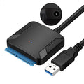 Black USB 3.0 to SATA adapter cable converter for 2.5-inch hard drives.