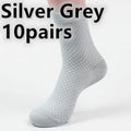 Men's bamboo fibre business socks with small square pattern in five colour options