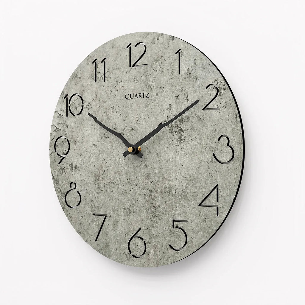 Modern grey European-style wall clock for living room decor