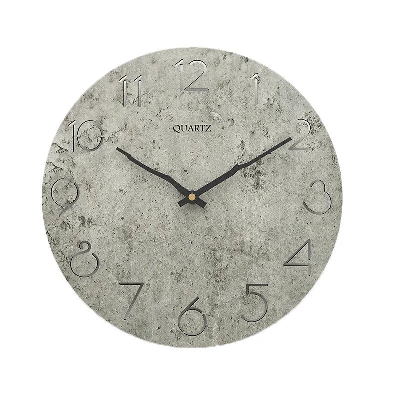Modern grey European-style wall clock for living room decor