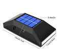 Solar-powered LED outdoor wall light with six LEDs and waterproof construction