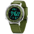 Shifenmei digital sports watch with 10m water resistance on wrist showing casual style display