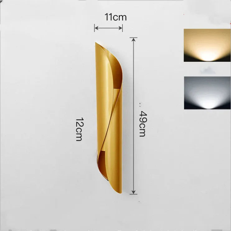 Cylindrical modern wall lamp with iron shade in black colour, 100x480mm, G9 socket