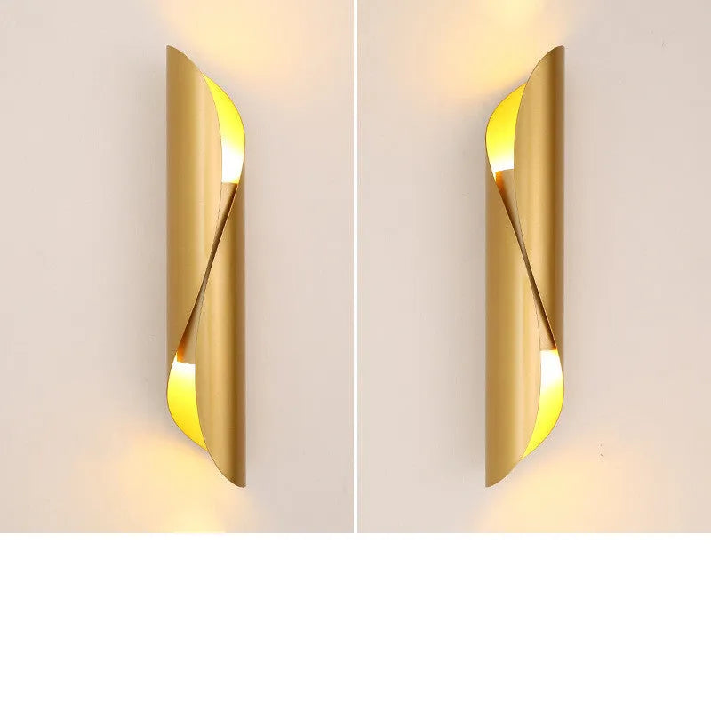 Cylindrical modern wall lamp with iron shade in black colour, 100x480mm, G9 socket