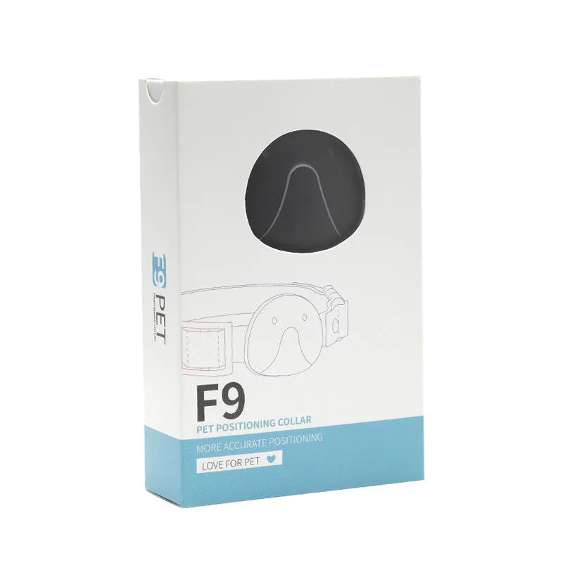 Mini pet smart wearable locator in black or white with ABS and PVC body and 80-hour polymer battery.