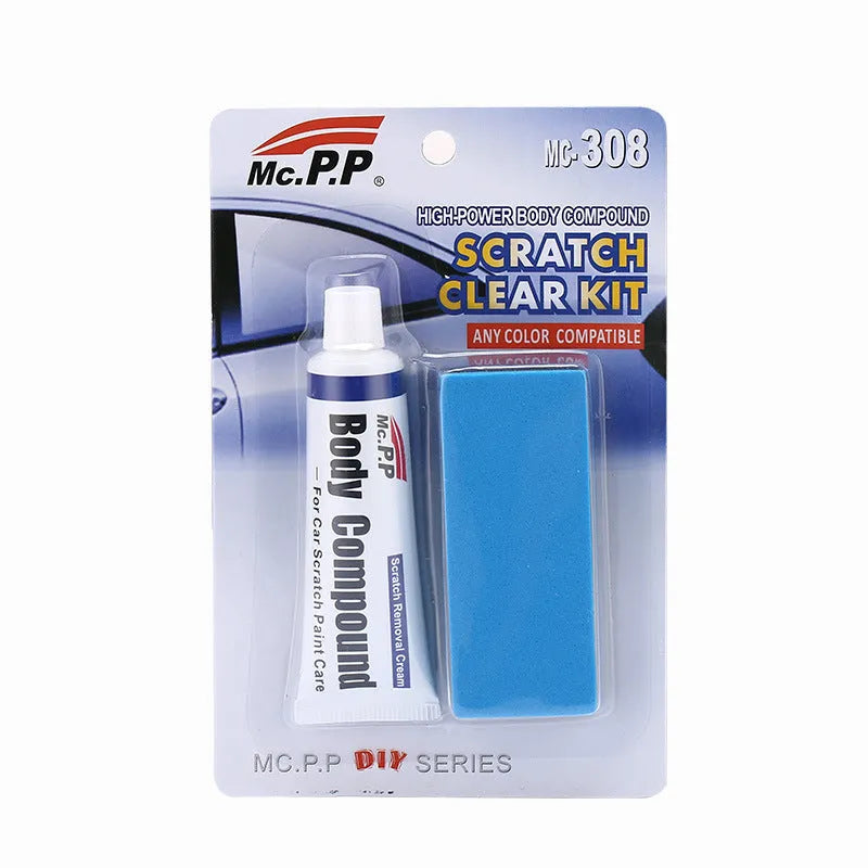 15g solid car scratch repair wax in a round black container on a grey background