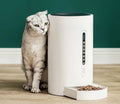 White ABS plastic smart pet feeder with 4.6L capacity and automatic timing function