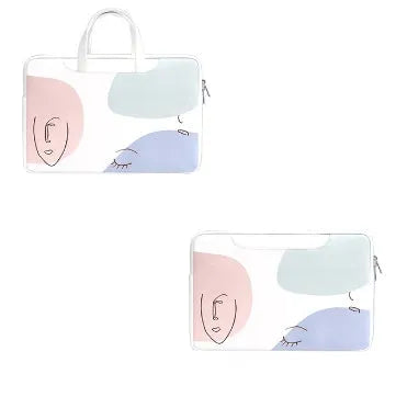 15.6 inch blue waterproof laptop bag with PU leather construction and soft handle