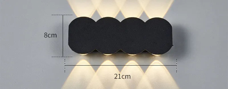 Modern minimalist waterproof LED wall light for indoor and outdoor installation