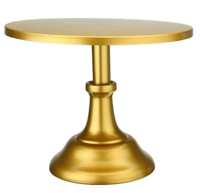Three-tier 10-inch dessert tray with 25cm high sections in gold colour for cake display.