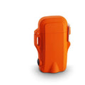 Waterproof plastic power bank with dual USB ports and LED flashlight in camouflage colour
