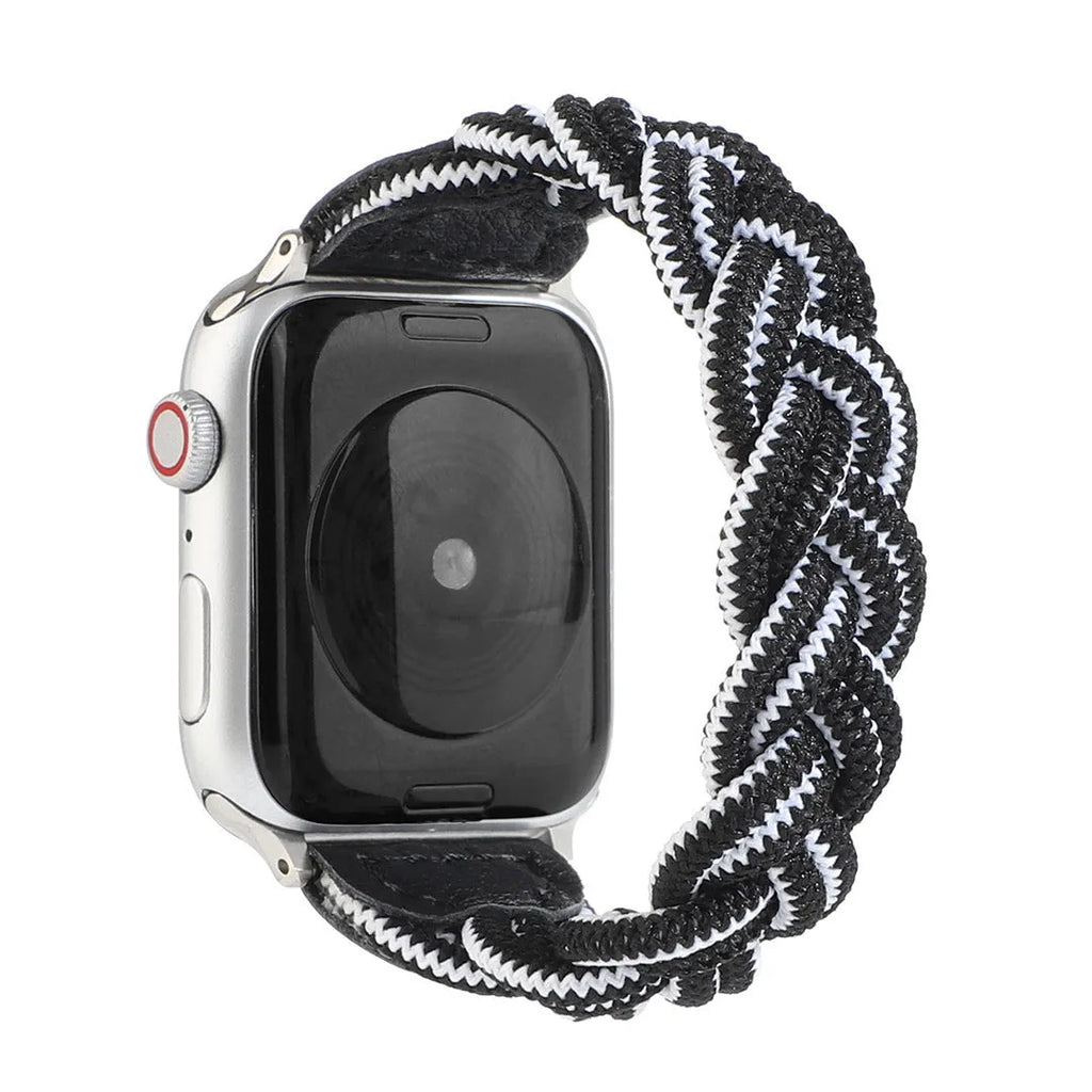Braided single loop watch strap compatible with Apple Watch Series 1-6 in multiple colours and sizes